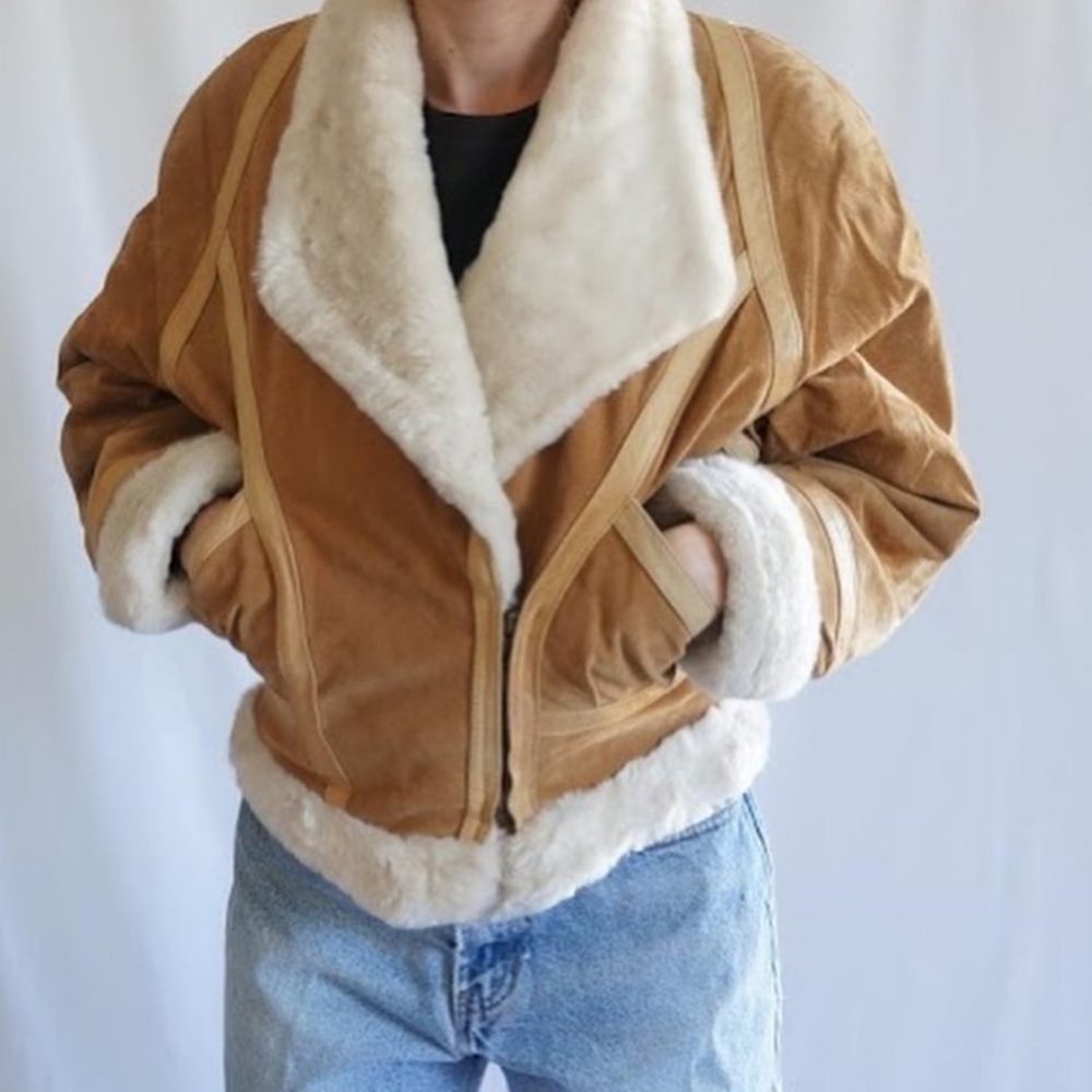 Wilsons leather suede fur lined bomber jacket